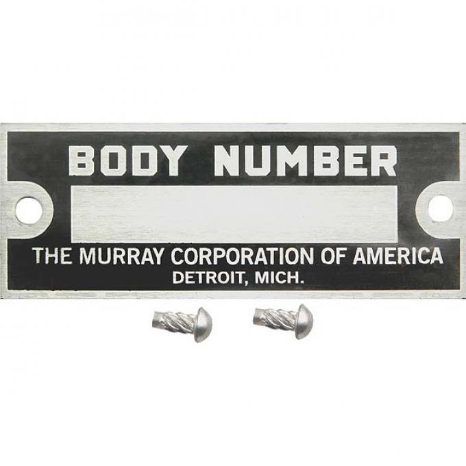 Model A Ford Body Number Plate - Murray - Zinc