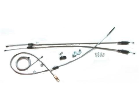 Chevy Truck Parking & Emergency Brake Cable Set, Long Bed, TH400, 1969-1972