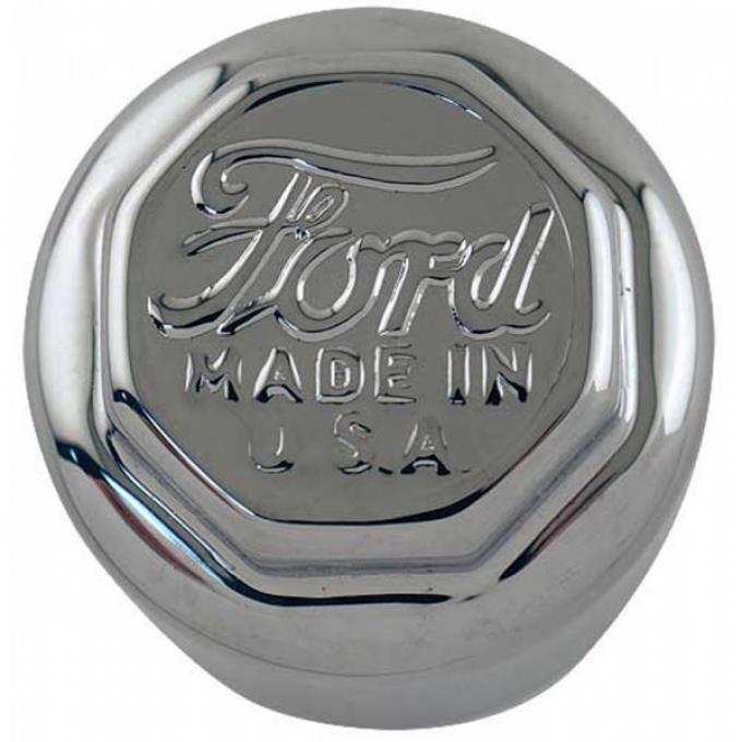 Model T Ford Hub Cap For Wood Wheels, Chrome, Ford Script, TT Truck Front Wheels