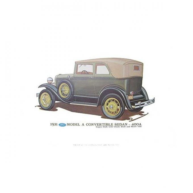 Model A Print - 1931 Ford Convertible Sedan (400A) - 12 X 18 - Unframed