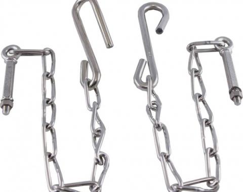 Chevy Truck Tailgate Chains, Polished Stainless Steel, Step Side, 1954-1987