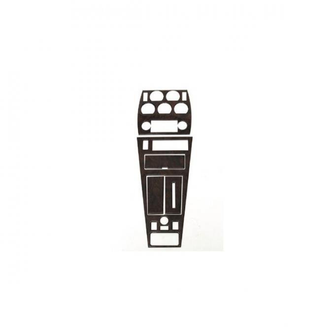 Corvette Dash & Console Trim Kit, Center, For Cars With AirConditioning, Burlwood, 1981-1982
