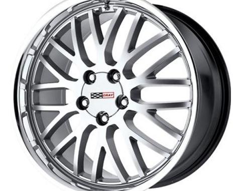 Corvette Cray Manta 19x10.5 Hyper Silver With Mirror Cut Lip, 1-Piece Wheel, 1997-2013