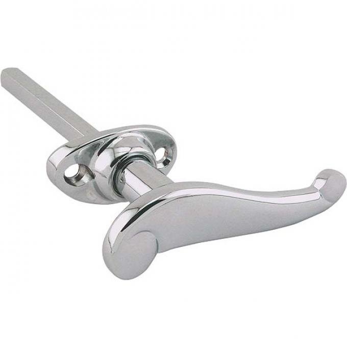 Model A Ford Outside Door Handle - Non-Locking - Chrome - Victoria & Fordor Sedan & Late 1929-31 Cabriolet Except SlantWindshield - Left Front Or Rig
