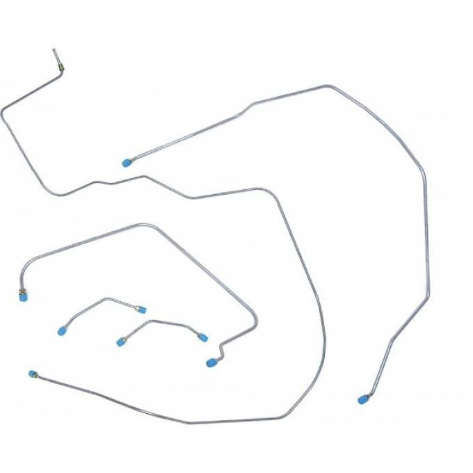 Full Size Chevy Power Front Brake Line Set, With Dual Master Cylinder, Use With Adjustable Style Proportioning Valve, 1958-1964