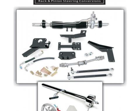 Corvette Rack & Pinion Conversion Kit, Steeroids, With Power Steering, Chrome Column, 1958-1962