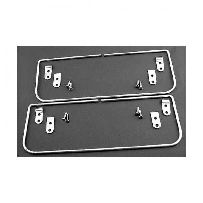 Ford Sun Visor Brackets - Chrome Plated With Hardware - Ford Standard Coupe, Ford Cabriolet & Ford Fordor