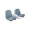Ford Thunderbird Front Bucket Seat Covers, Vinyl, Light Silver Mink (Silver Blue) #27, Trim Code 21, Without Reclining Passenger Seat, 1965