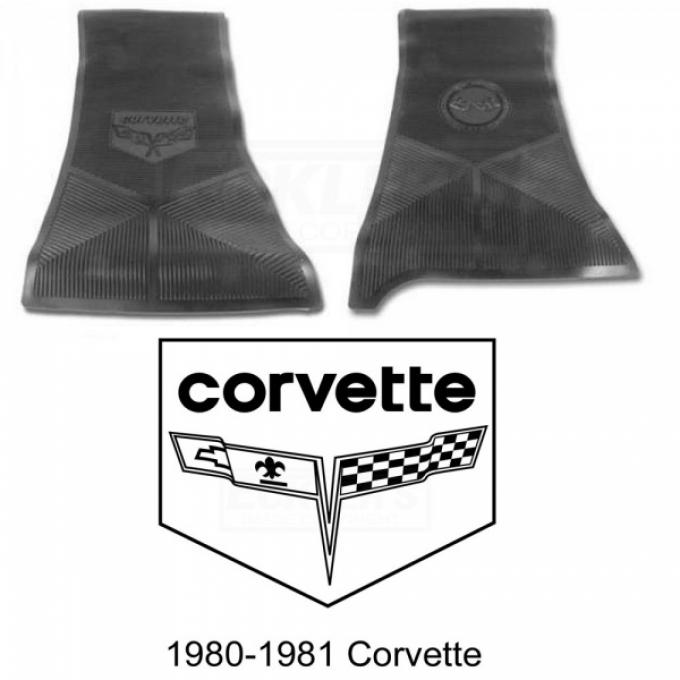 Legendary Auto Interiors Ltd Rubber Floor Mats, With C3 Logo| 25-13329 Corvette 1980-1981