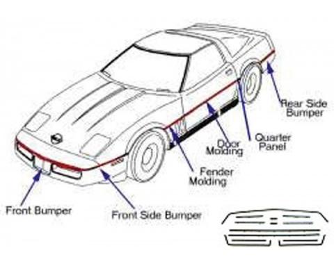 Corvette Body Moldings, Complete Kit, 1984