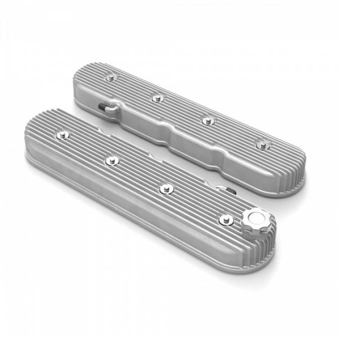 Holley Vintage Series Finned Tall LS Valve Covers, Natural | 241-138 1997-2013