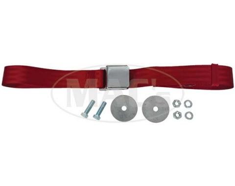Seatbelt Solutions Universal Lap Belt, 60" with Chrome Lift Latch 1800602007 | Red