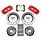 Corvette Wilwood Aero4 Rear 14" Brake Kit, 6-Piston Caliper Slotted Rotors, 1997-2013