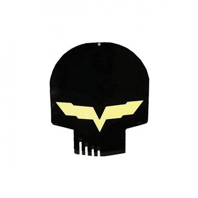 Corvette Jake Metal Sign, Black Head Skull, 12" X 10"