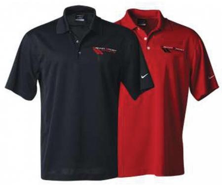 Corvette C6  Polo Shirt, Men's, Nike Golf Micro Pique, Grand Sport Emblem, Black