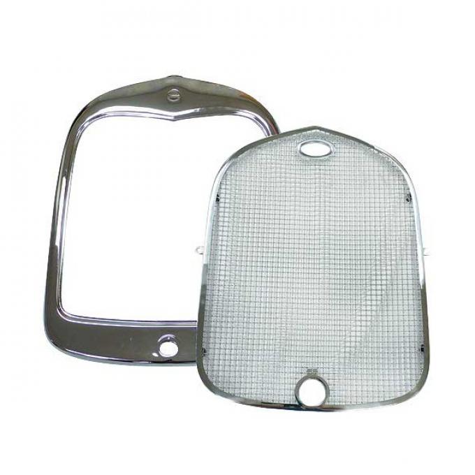 Model A Ford Radiator Shell & Stone Guard Kit - Chrome Shell With Stainless Guard