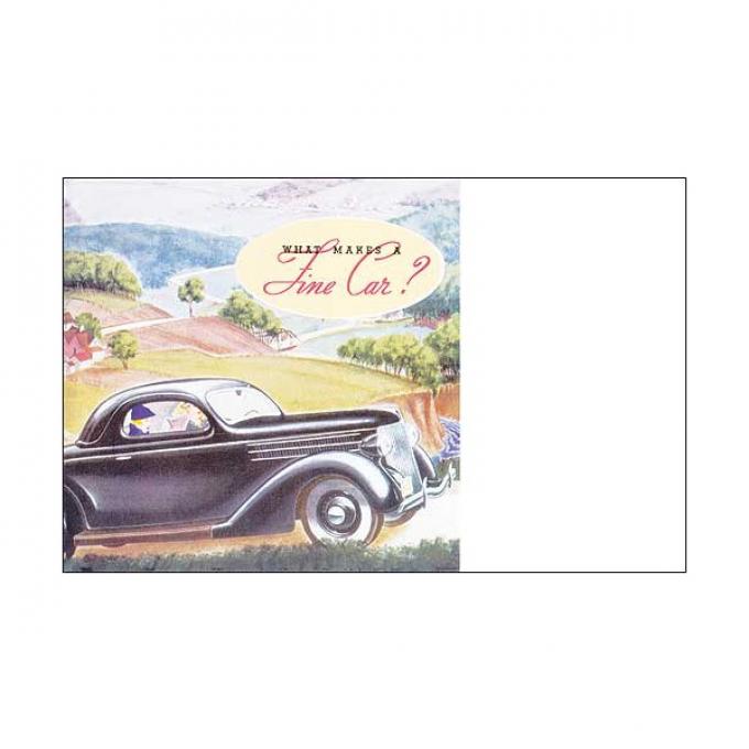 Sales Brochure - What Makes A Fine Car - Fold-Out Style - Ford Passenger Car