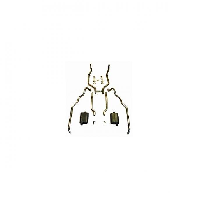 Full Size Ford Dual Exhaust System, Complete, Aluminized, "Quickflow" Mufflers, 352/390/427/428 FE, 2" Pipes, Hardtop, Sedan, 1963-1964