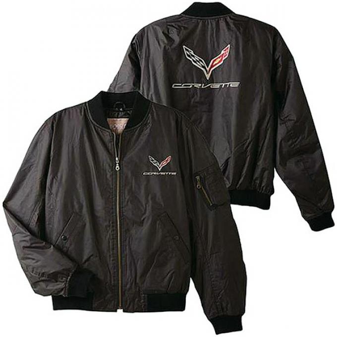 Corvette Aviator Jacket, C7 Corvette Logo & Script