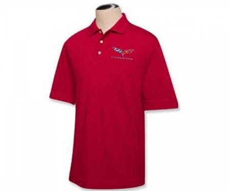 Corvette C3 1977-1979 Men's Custom Embroidered Pima Cotton Polo, Red, S-4XL