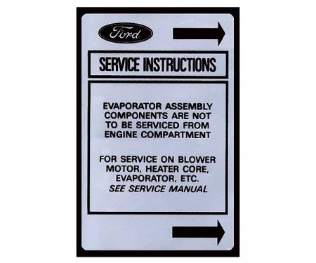 Ford Pickup Truck Heater Decal - Air Service Instrument