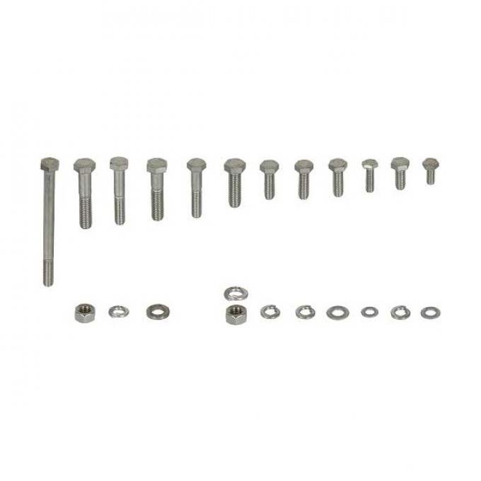 Ford Pickup Truck Engine Hardware Kit - Original Style - Stainless Steel - 460 V8 With Cast Valve Covers