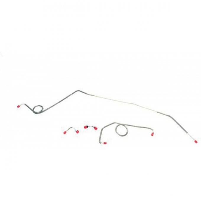 Right Stuff 1967-1969 Camaro Brake Line Set, Front, Steel, 4-Piece, Disc Conversion, For Cars With Power Brakes FKT67DC