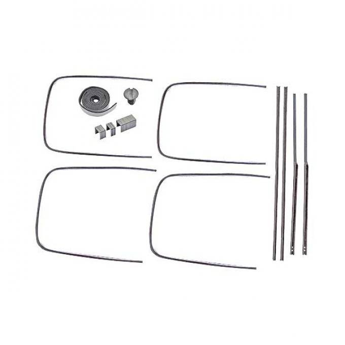 Front Window Channel Kit - 17.5 Door - Stainless Beading - Ford Coupe, Ford Business Coupe & Ford Fordor Sedan