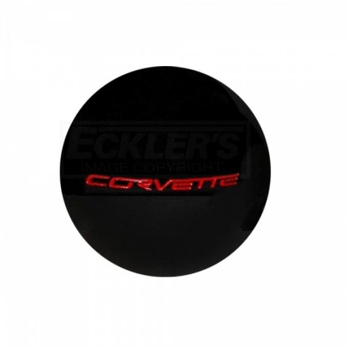 Corvette Black Shift Knob, Red Corvette Logo And 7-Speed Pattern, 2014-2017