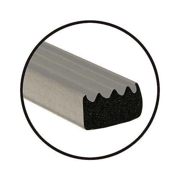 Universal Door Seal Ribbed 5/8 X 3/8 X 20' Roll Peel & Stick
