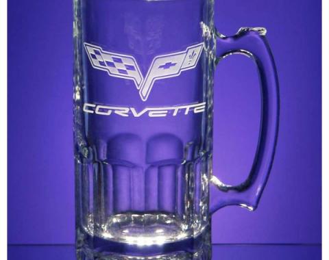 Corvette Super Mug - 34 Ounce, 1953-2013 Corvette Designs | Corvette Super Mug - 34 Ounce, 2010-2013 Grand Sport Corvette Lettering With Hash Marks