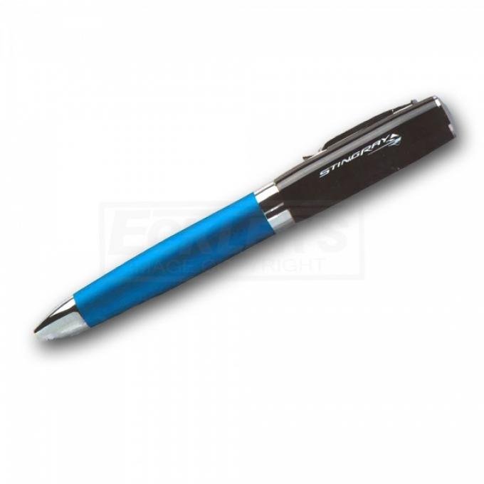 Corvette Stingray Ibiza Brass Ballpoint Pen, Blue & Black