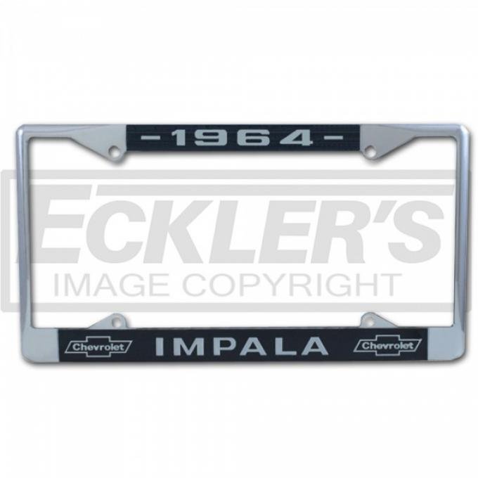 Chevy Impala License Plate Frame With Chevy Bowtie And Year, 1958-1966