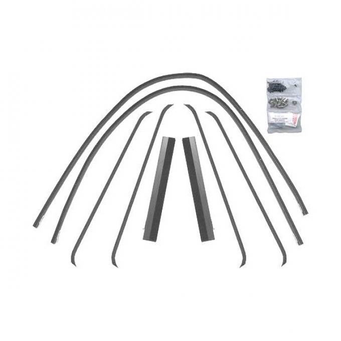 Window Channel Kit - Rear Door Only - Ford Fordor With FeltStrips On Garnish Mouldings And Doors