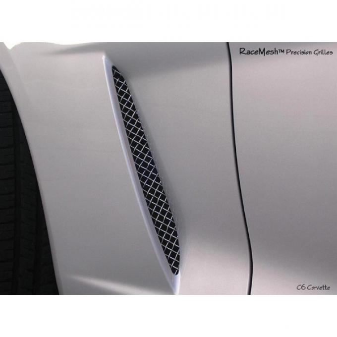 Corvette C6 Custom RaceMesh® Front Side Fender Grilles, 2005-2013