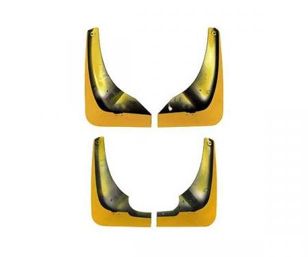 Corvette Splash Guards, Body Contoured, Front & Rear, Millennium Yellow, Altec, 2000-2004