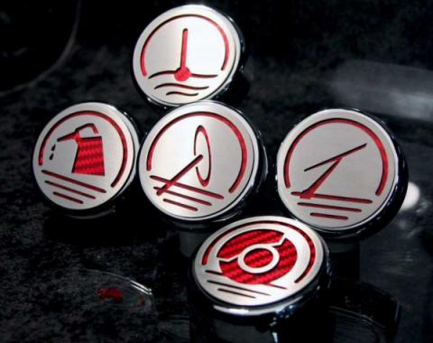 American Car Craft Fluid Cap Covers With Carbon Fiber| 25-11233 Corvette 2005-2013