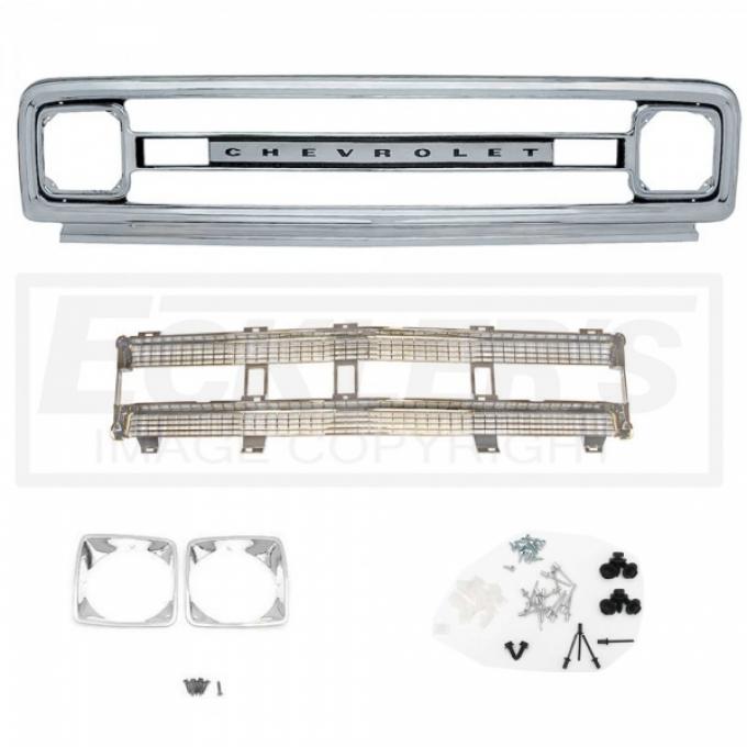 Chevy Truck Front Grille Kit, With Chrome Insert, Show Quality, 1969-1970