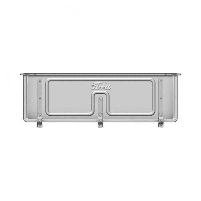 Ford Pickup Truck Tailgate - Die Stamped Steel - Authentic Ford Script - Includes Hinge Straps