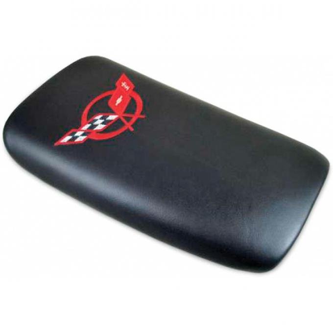 Corvette America 2000-2004 Chevrolet Corvette Embroidered Console Lid Torch Red with Black Logo 46807