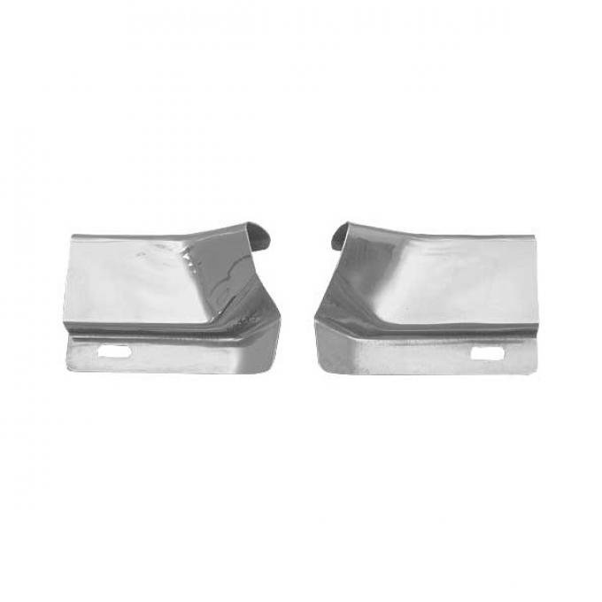 Ford Mustang Roof Drip Rail Moulding Joint Covers - Bright Metal - Fastback