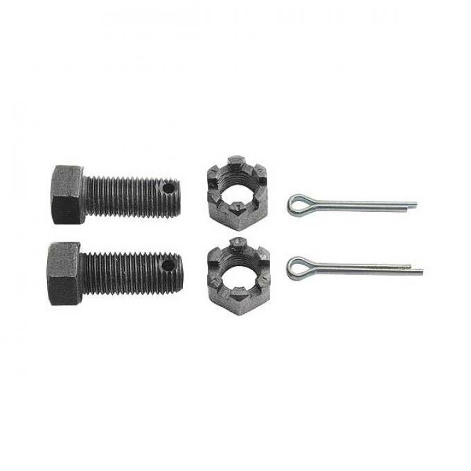 Front Radius Rod Mounting Kit - 6 Pieces, Includes Bolts, Castle Nuts & Cotter Pins - Ford
