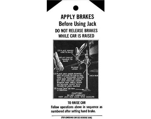 Jack Instruction Tag - Ford Passenger