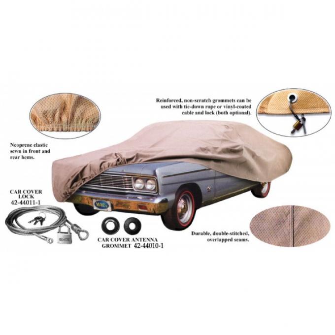 Car Cover With Logo, Tan Flannel, Ranchero, 1970-1971