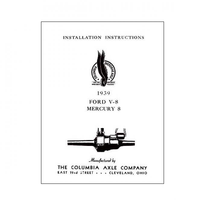 Columbia Rear Axle Installation Instructions - 12 Pages - Ford