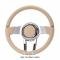 Chevy WaterFall Steering Wheel, Italian Leather & Billet Aluminum, Flaming River 1949-1954