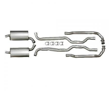 Corvette Exhaust System, Small Block 300hp & 360hp, Aluminized 2-1/2", With Manual Transmission, 1963