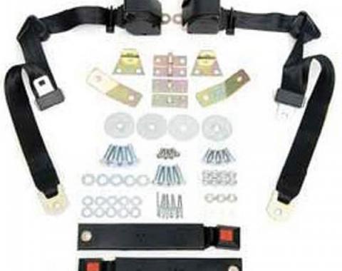 Camaro Shoulder Harness/Seat Belt Kit, 3-Point Retractable,With Black Buckle, 1967-1973