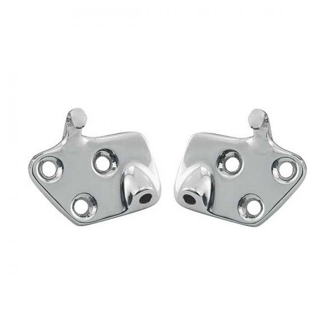 Convertible Top Latch Catch - Side - Chrome - Mounts On Windshield Frame - Mercury
