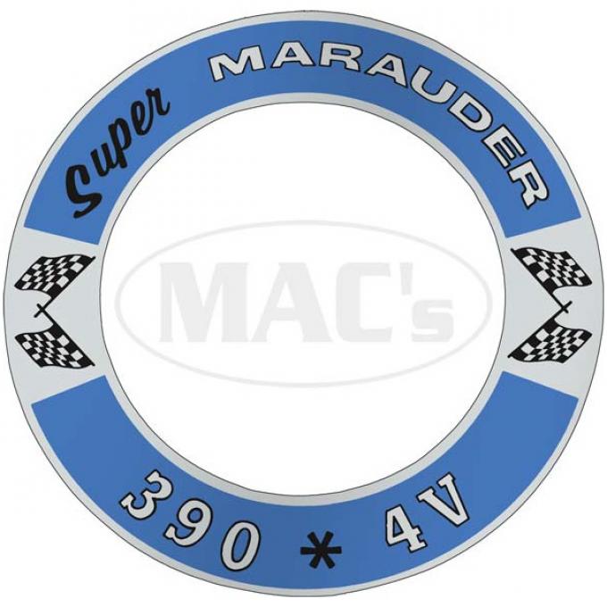 Air Cleaner Decal - Super Marauder 390 *4V - Mercury